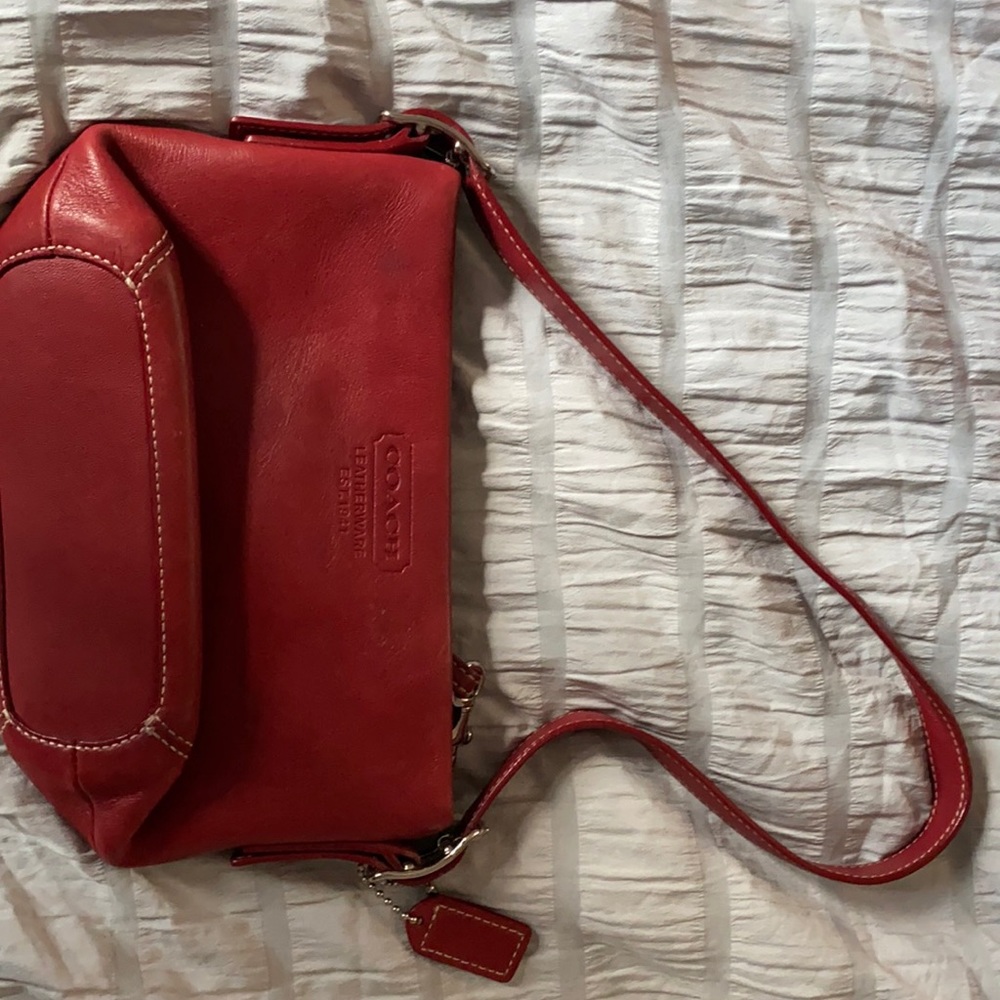 Vintage red coach hand bag